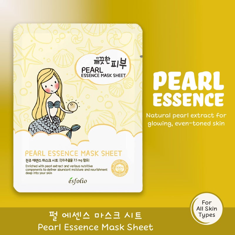 esfolio Pure Skin Mask Box â€“ Pearl Essence Sheet Mask Set, Hydrating & Nourishing Korean Face Masks, Revitalizing Skincare for Soft, Smooth, and Radiant Skin (Pack of 10) - Image 4